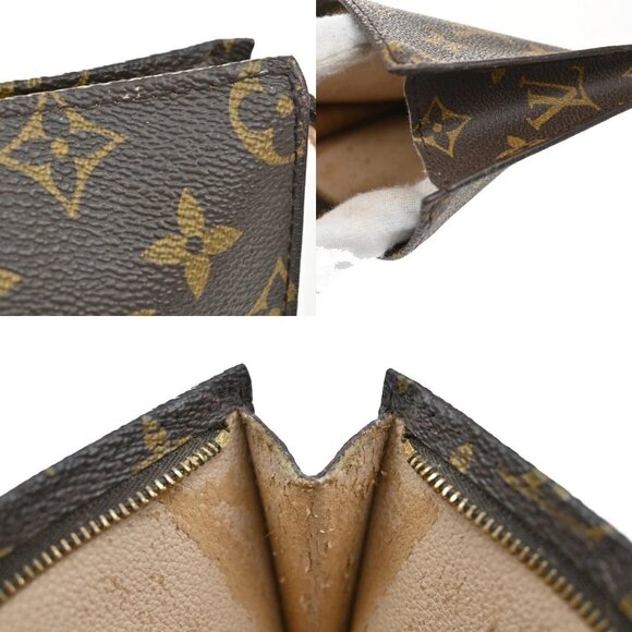 LOUIS VUITTON Logo BUCKET PM Pouch Bag Monogram Leather Brown France - Picture 8 of 14